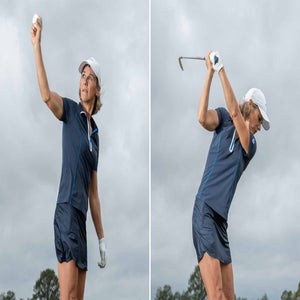 krista dunton shows the similarities between throwing a baseball and swinging a golf club