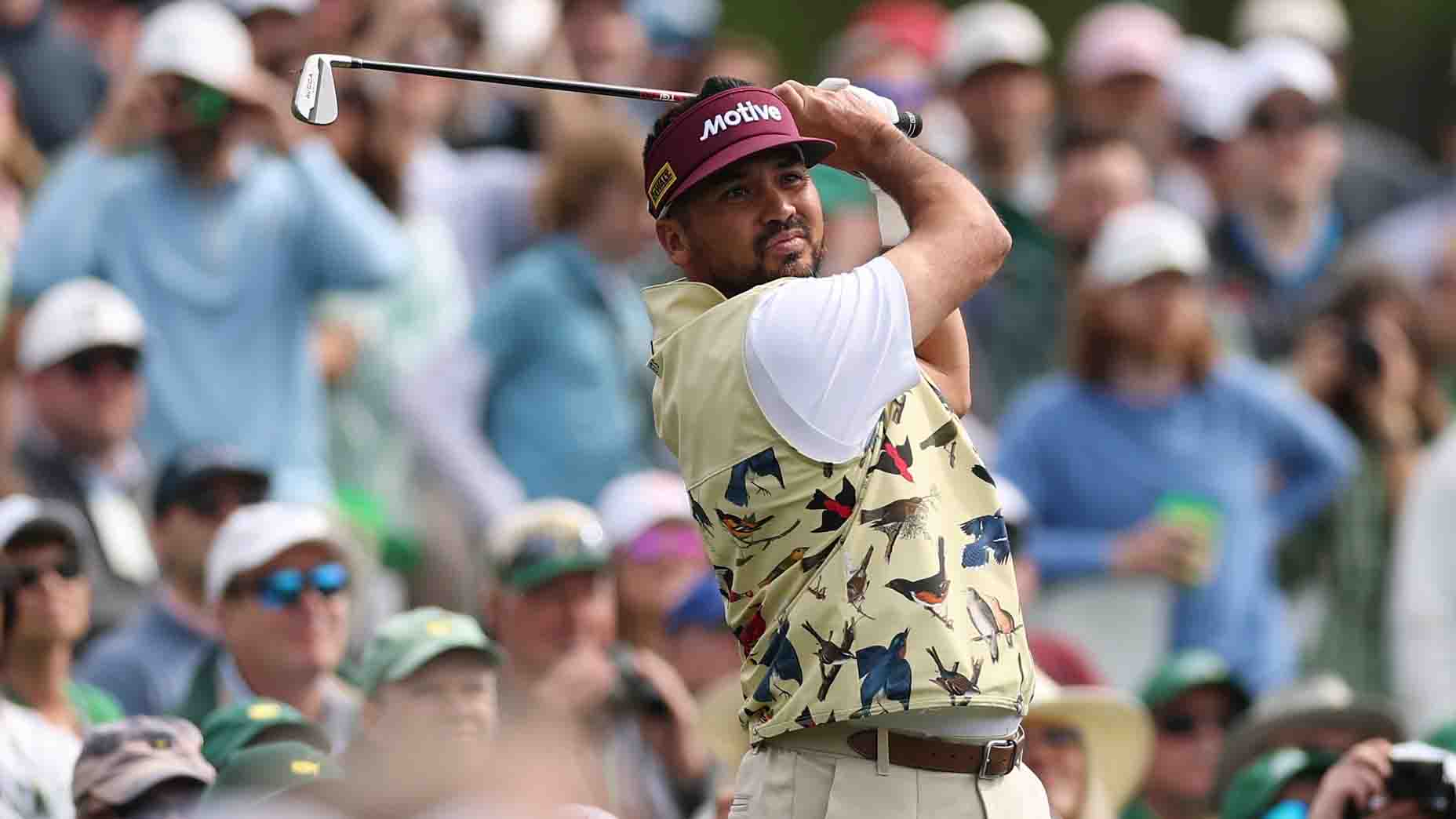 Jason Day hits a shot at Augusta National