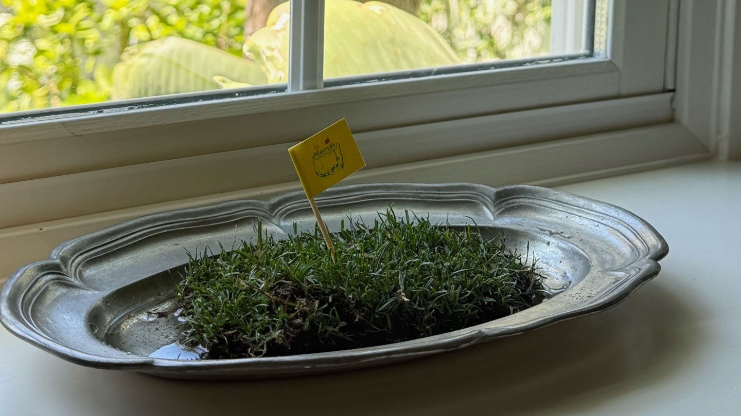 A divot from No. 16 at Augusta National.