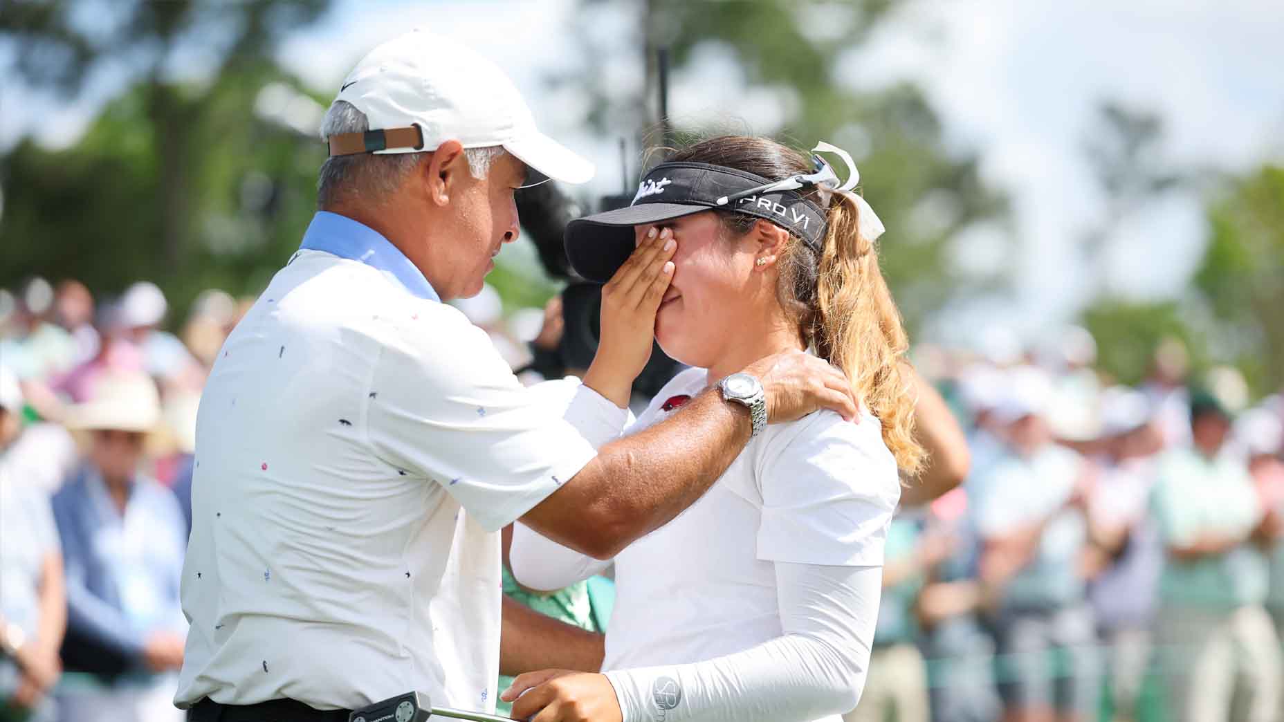 Maria Jose Marin celebrates with her father
