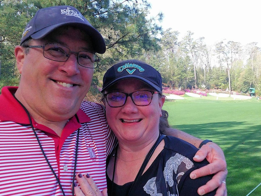 Ray Janowski and his wife at the 2022 Masters.