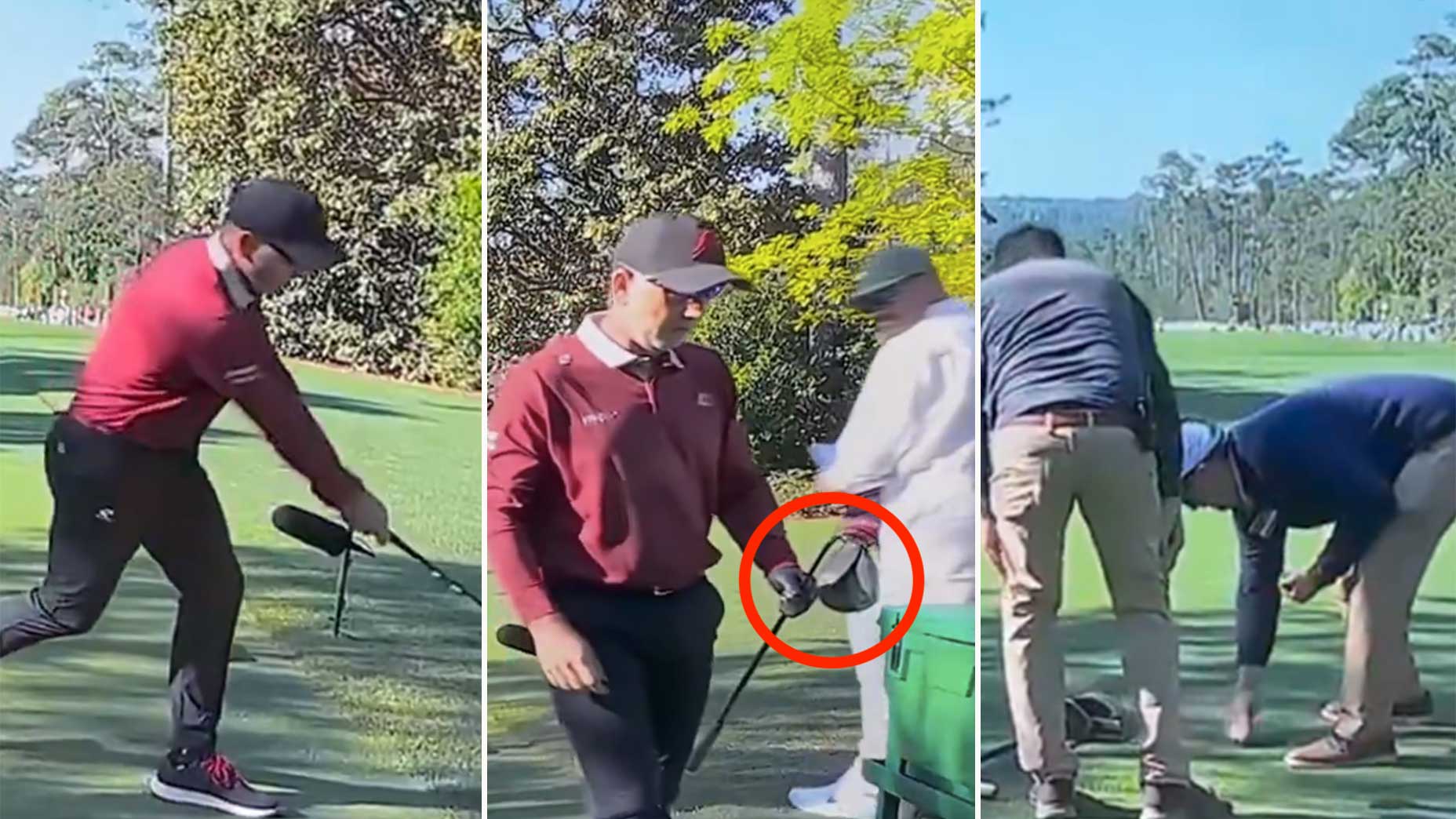 Sergio garcia breaks his driver in a meltdown during the final round of the 2026 masters