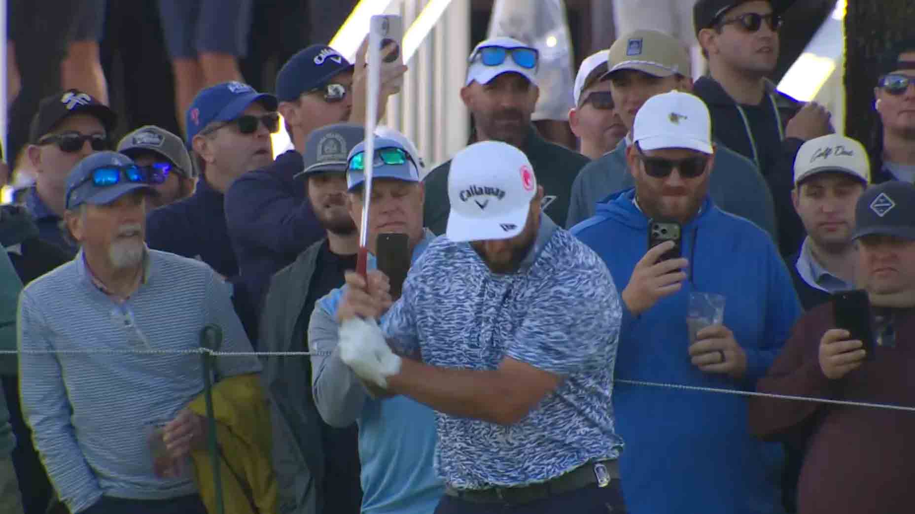 Jon Rahm lashes at grass. Then he apologizes after divot hits man's face