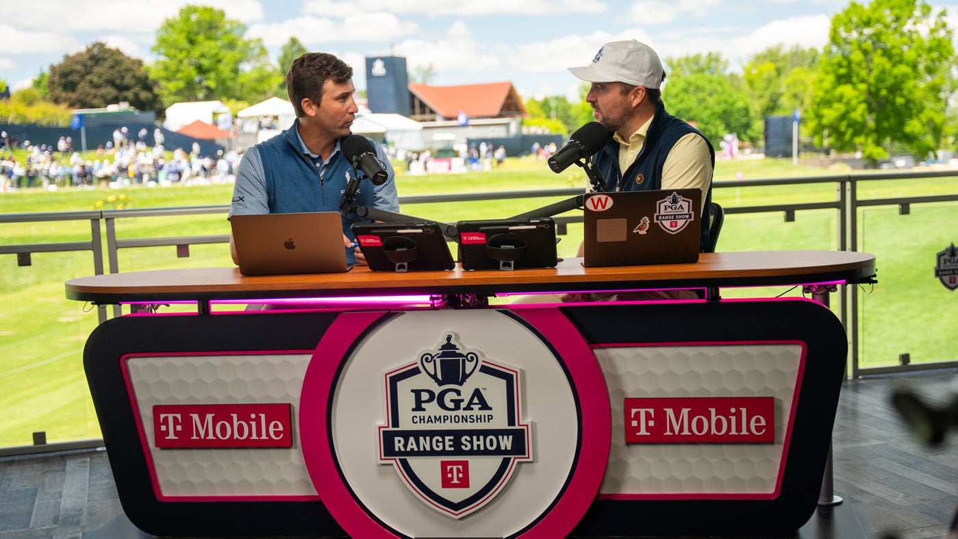 Smylie Kaufman and Charlie Hulme host the PGA Championship Range Show powered by T-Mobile.