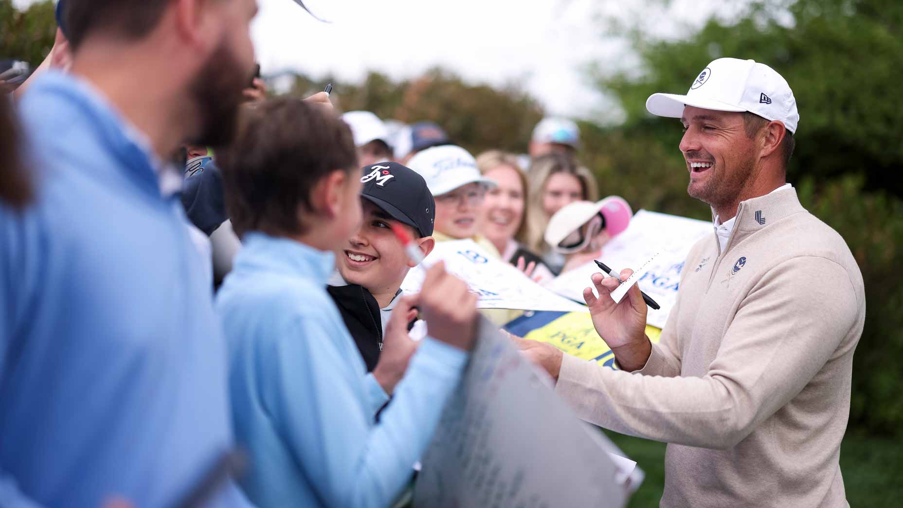 bryson dechambeau signs autographs ahead of the 2026 pga championship
