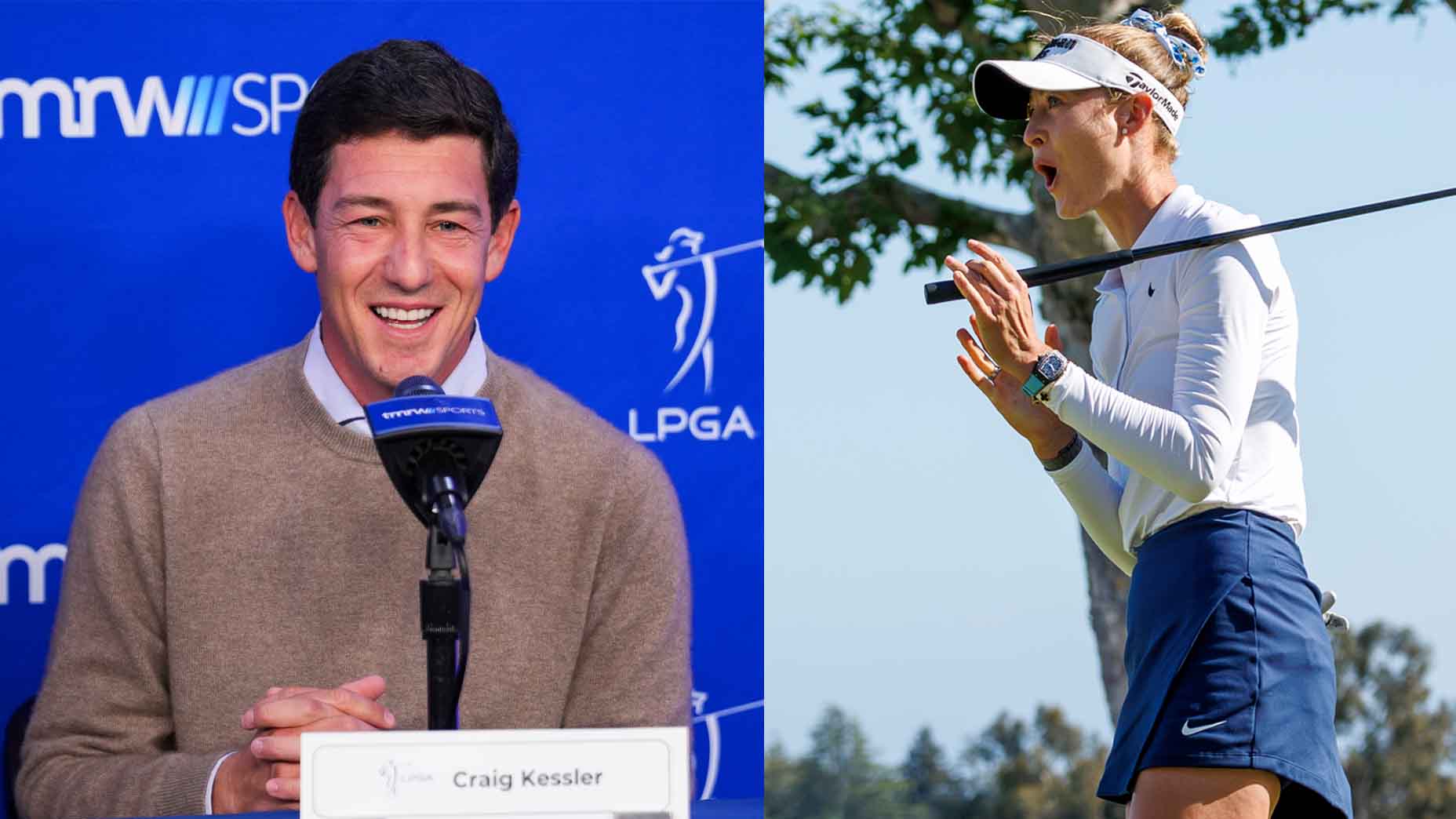 LPGA commissioner Craig Kessler and Nelly Korda