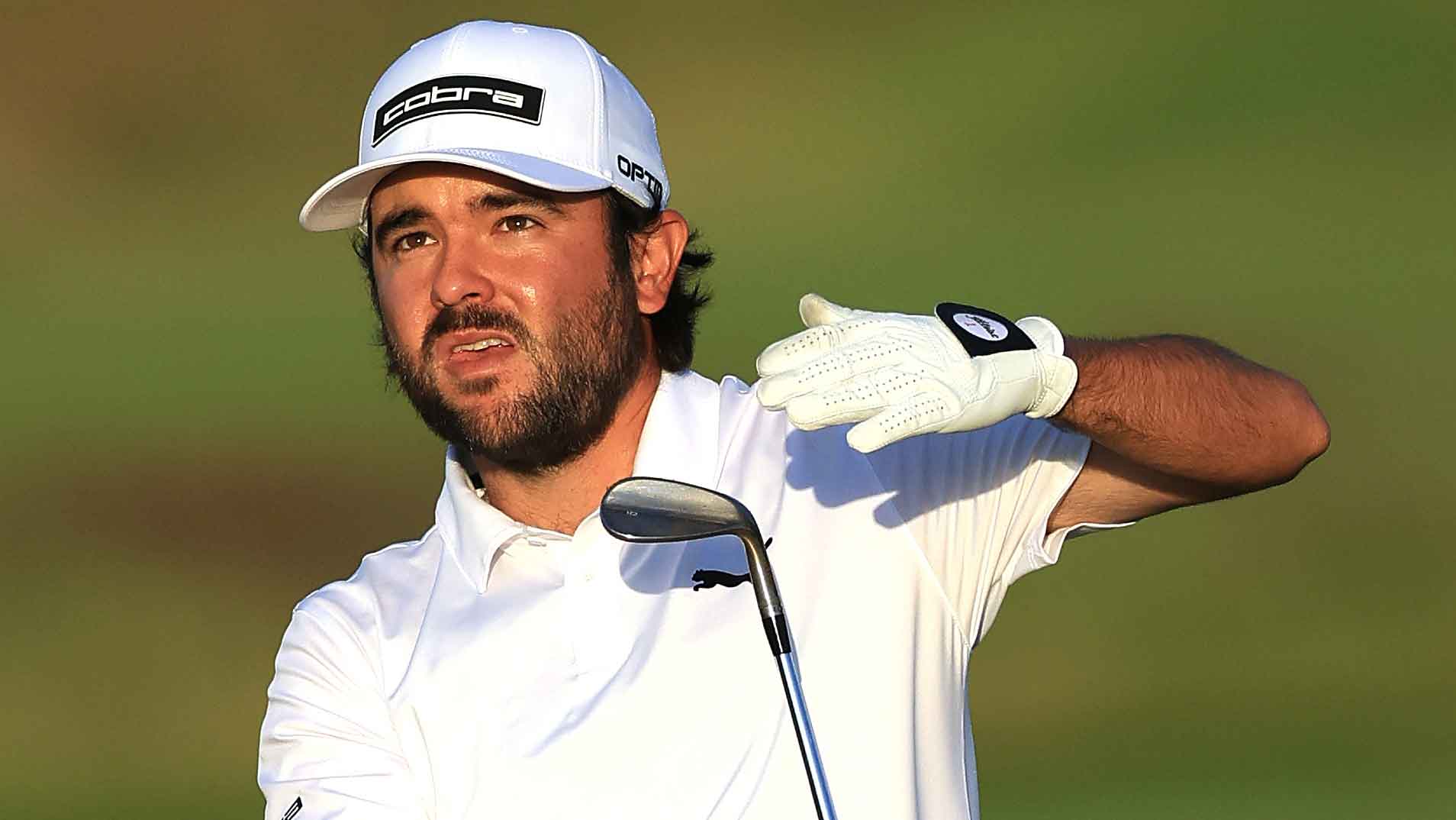Angel Hidalgo of Spain plays a shot on the sixth hole during the second round of the 126th U.S. OPEN at Shinnecock Hills Golf