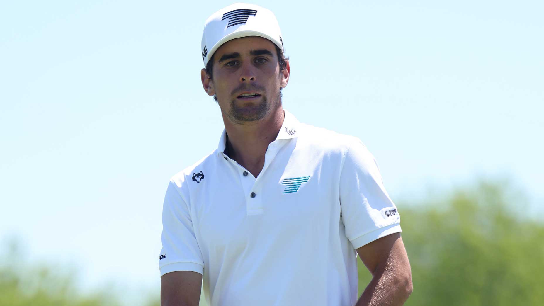 Joaquin Niemann at the 2026 U.S. Open. He was penalized for throwing a club.