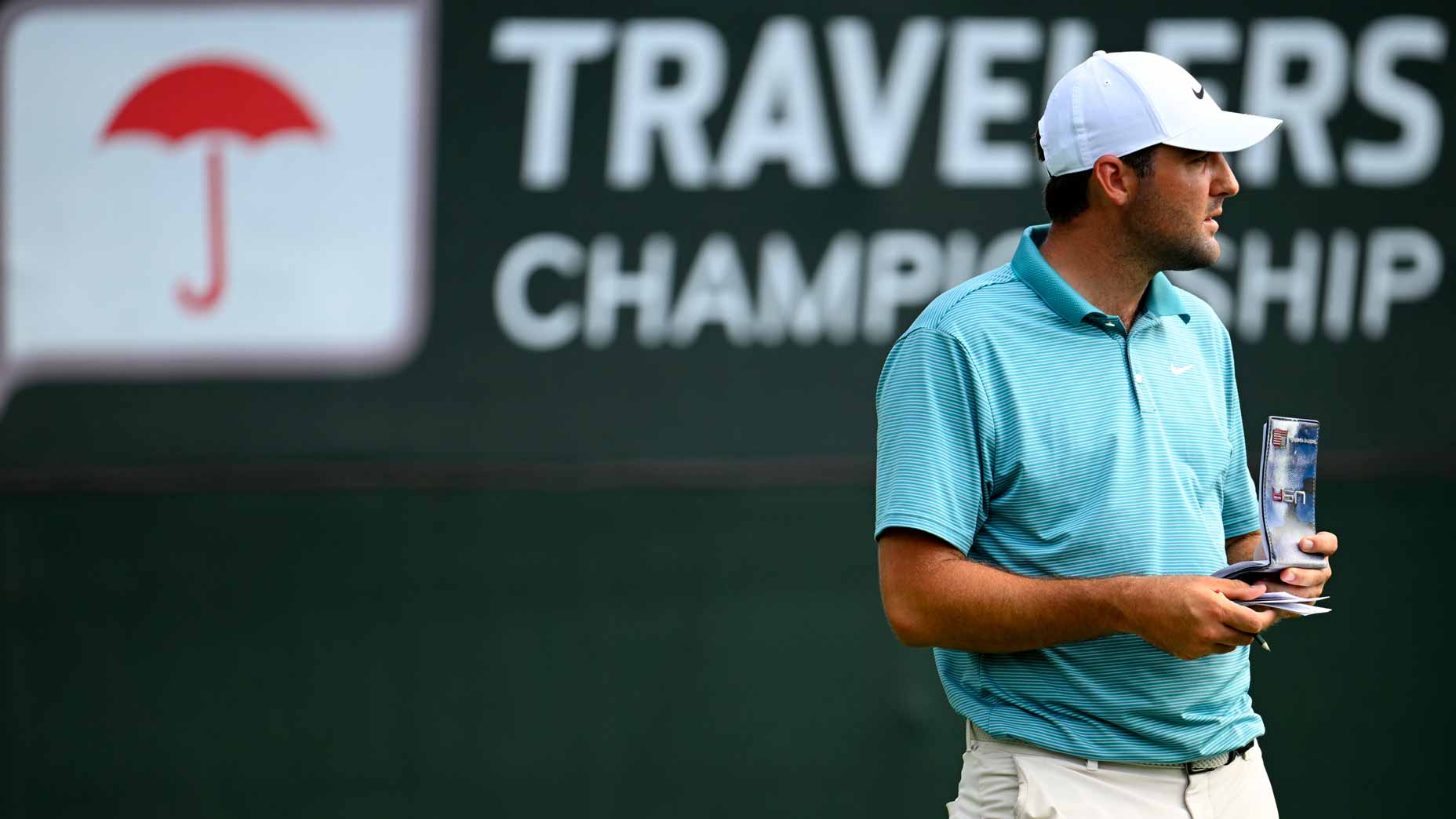 Scottie Scheffler pictured at PGA Tour's Travelers Championship