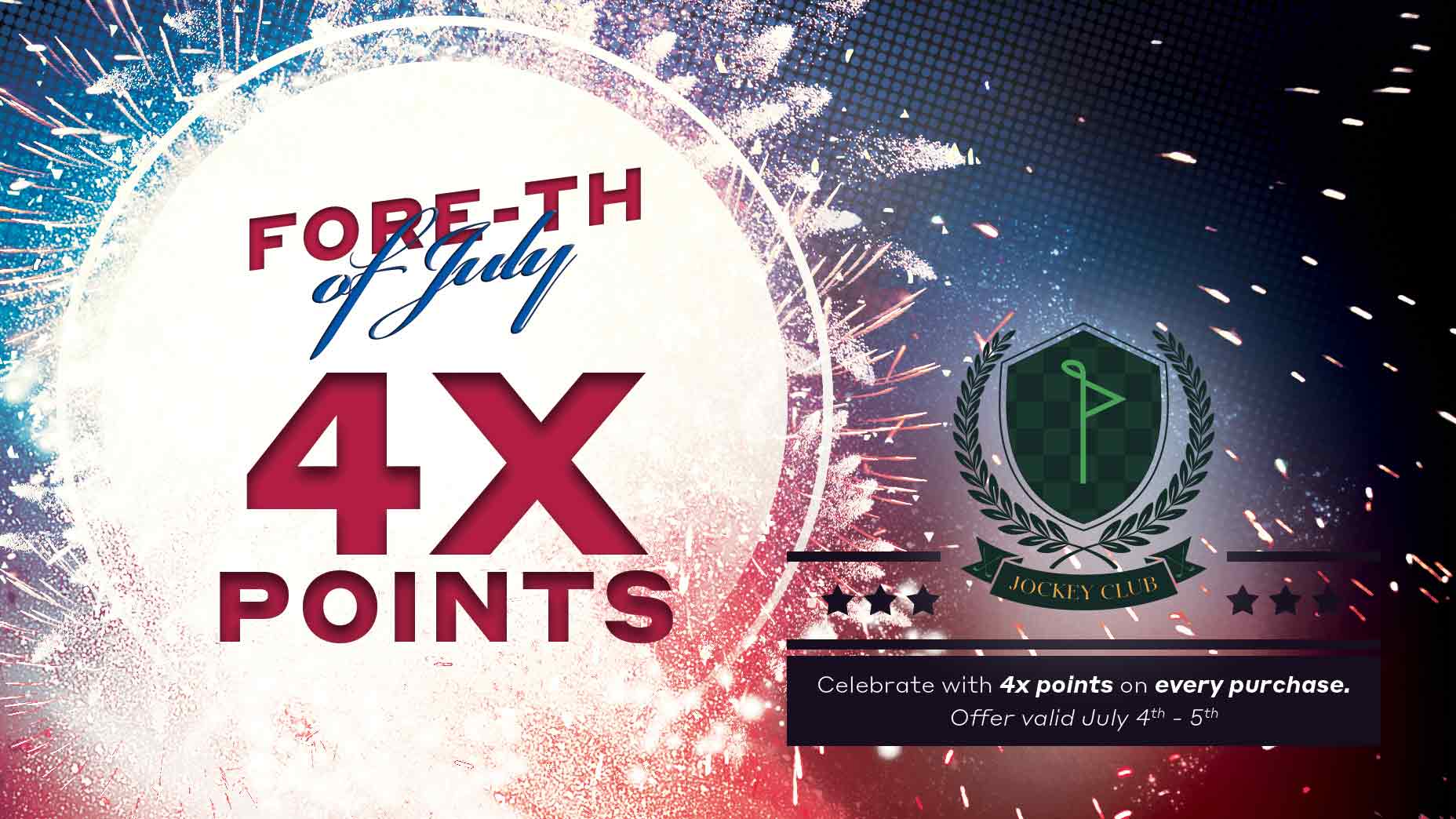 Earn 4X rewards points on Fairway Jockey purchases this weekend