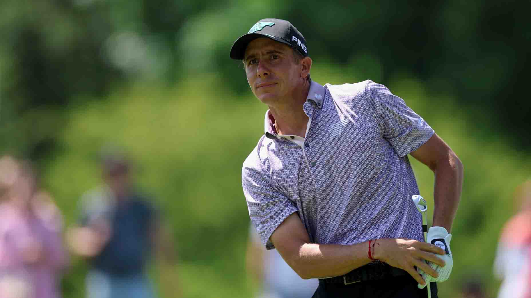 Carlos Ortiz plays a shot during the BMW International